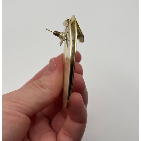 Kendra Scott Hammered Gold-Tone Statement Hoop Earrings - Picture 4 of 8